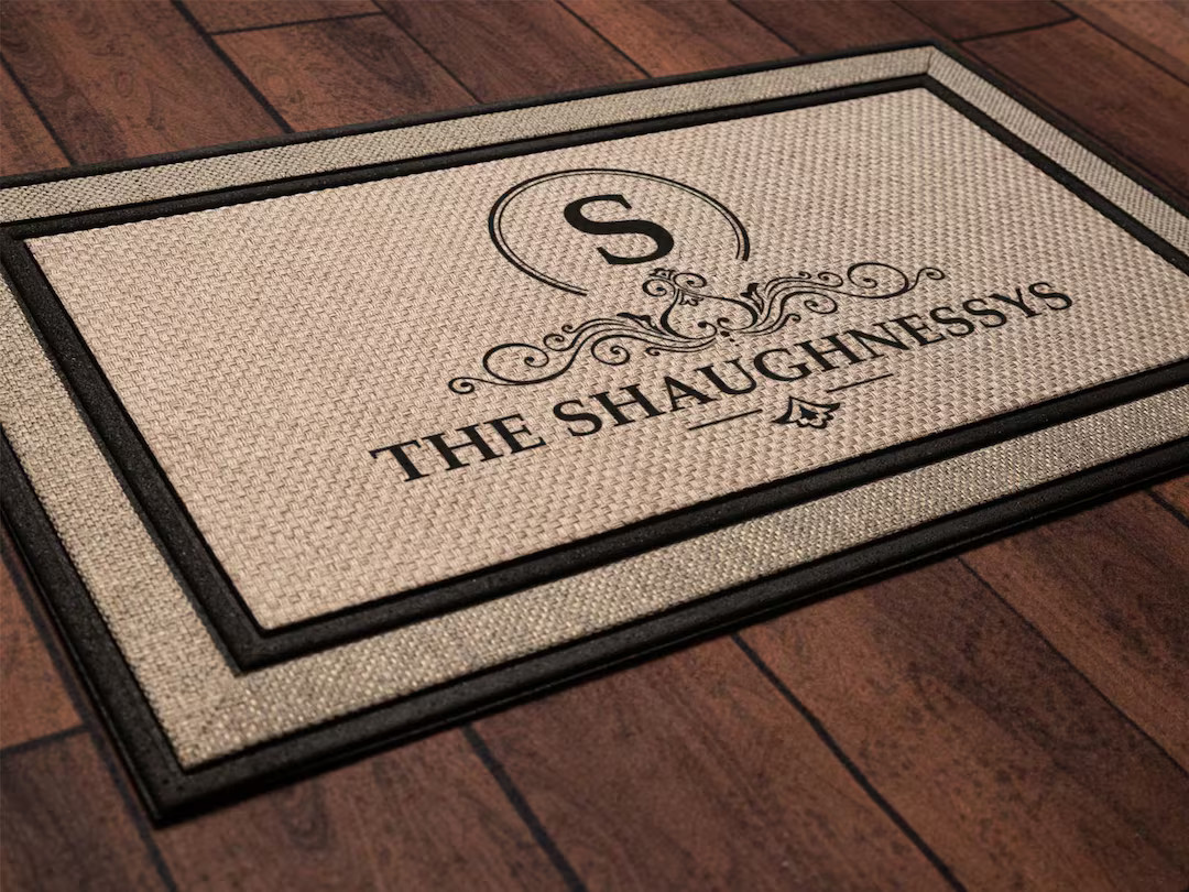 Monogram Custom Family Last Name Doormat Welcome Mat 18x30, Personalized Wedding Housewarming Gif... | Etsy (US)