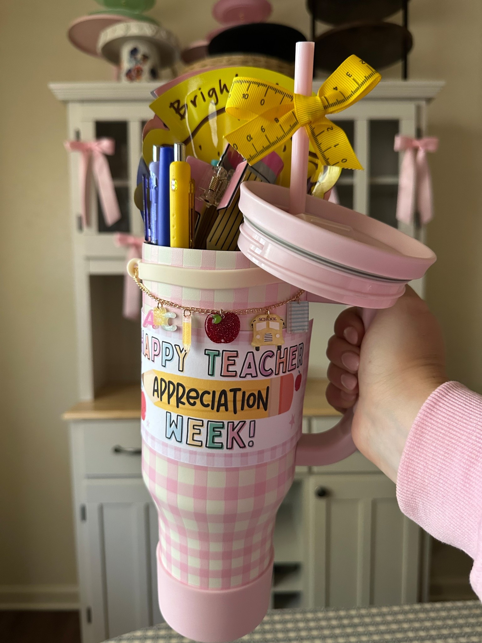 Love this gift idea and using a tumbler as a gift container. Sharing some cute designs that a teacher can use all season. Loving this school themed tumbler decoration that is removable. Inside I put Tony Moly face mask and hand cream with some pens. 

#LTKmomlife #LTKKids #LTKSeasonal