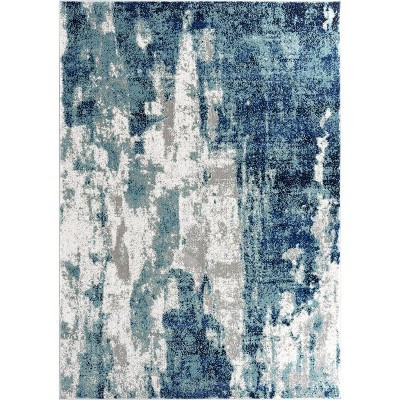 Luxe Weavers Modern Abstract Art Light Blue 4x5 Indoor Area Rug | Target