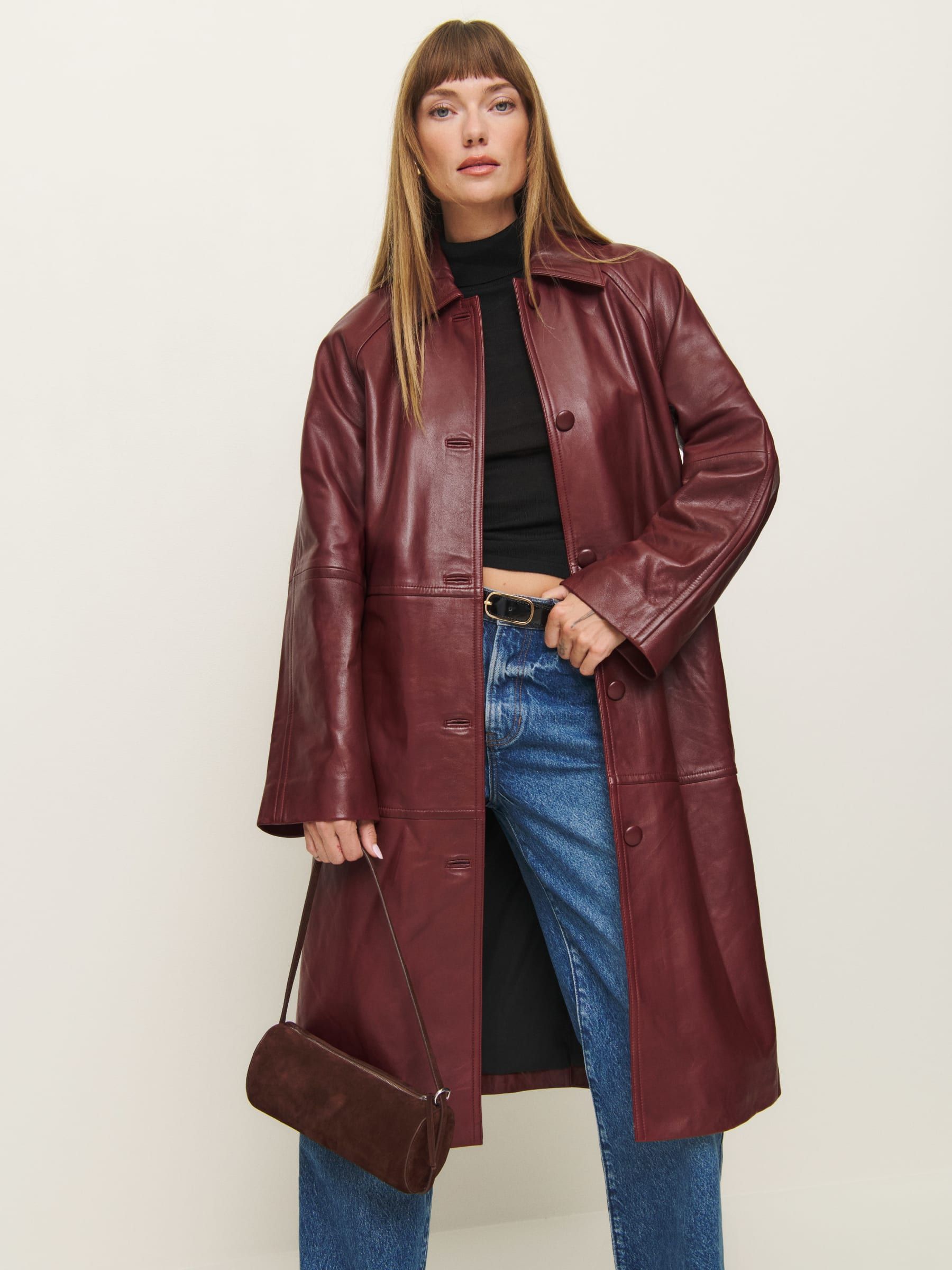 Veda Beck Leather Trench | Reformation (Global)