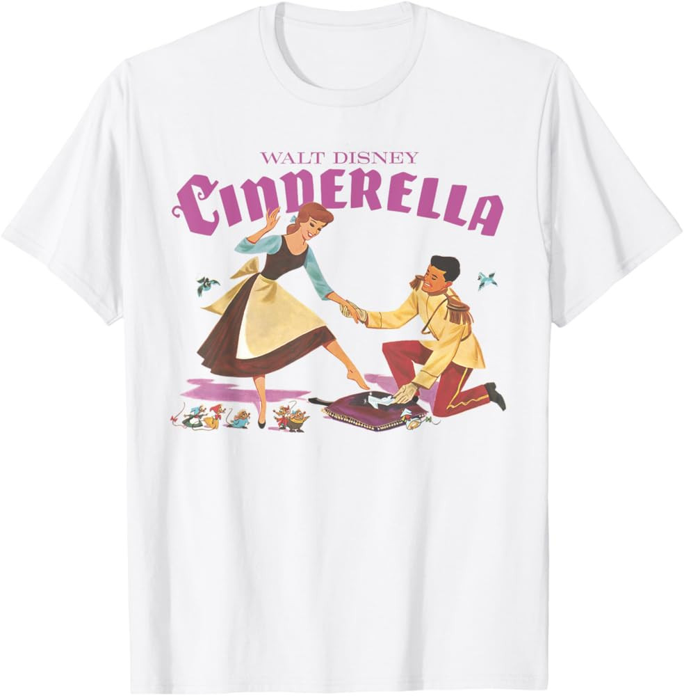Disney Cinderella Shoe Fitting Title Logo T-Shirt | Amazon (US)