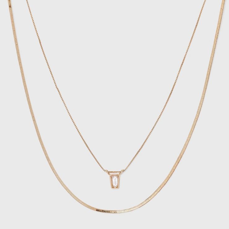 Delicate Layered Necklace - A New Day™ Gold | Target