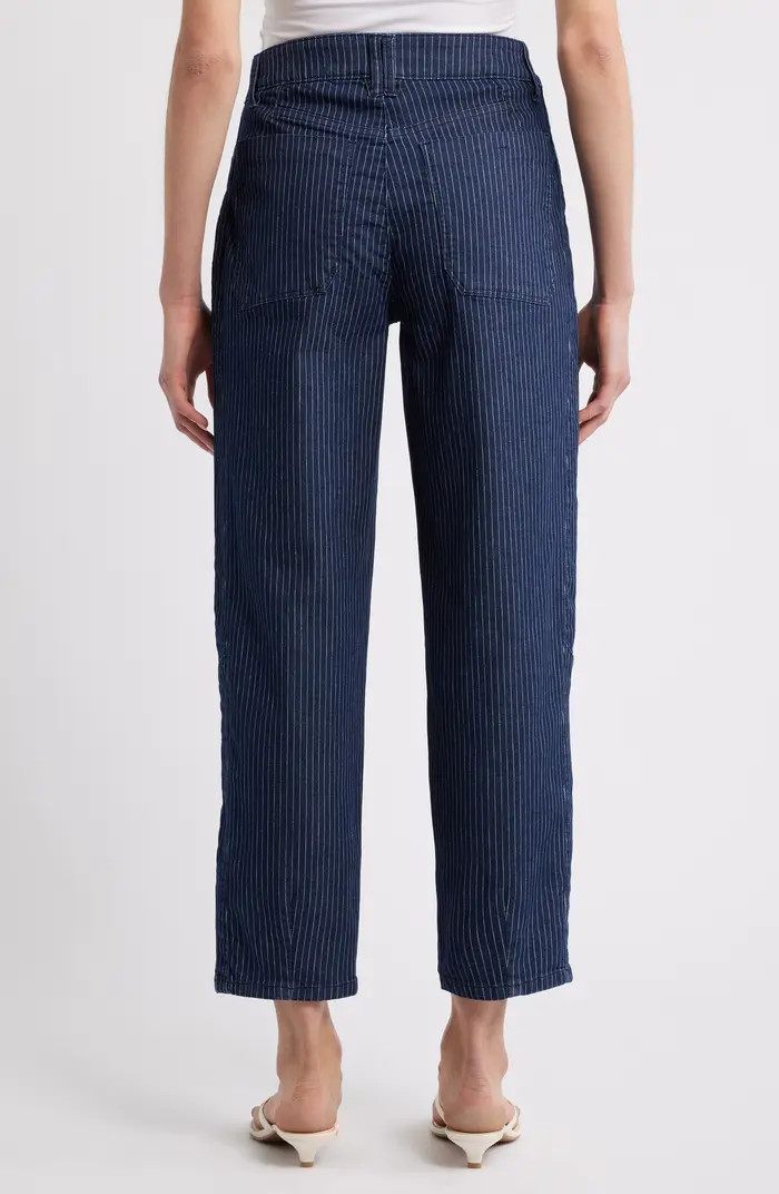 Stripe Skyrise Ankle Barrel Jeans | Nordstrom