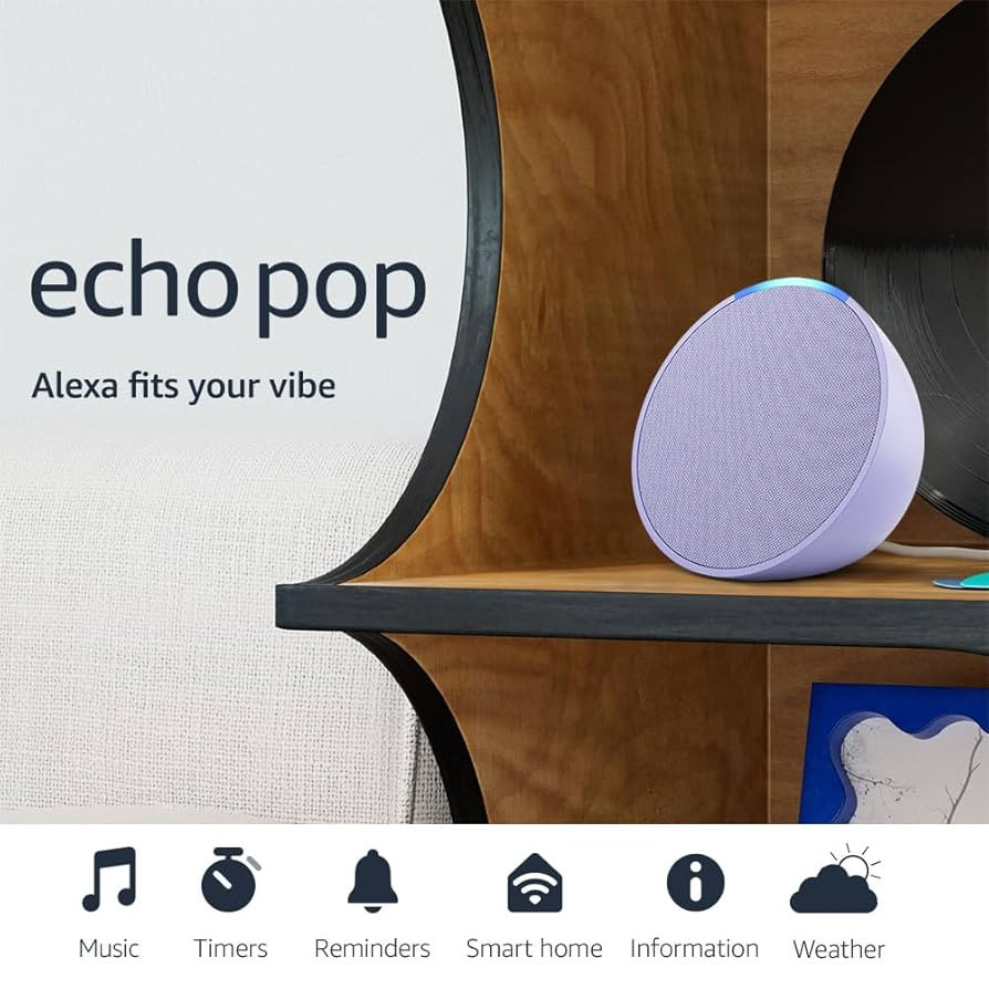 Amazon Echo Pop (newest model), Our smallest Alexa speaker, Fits in any room, Lavender Bloom | Amazon (US)