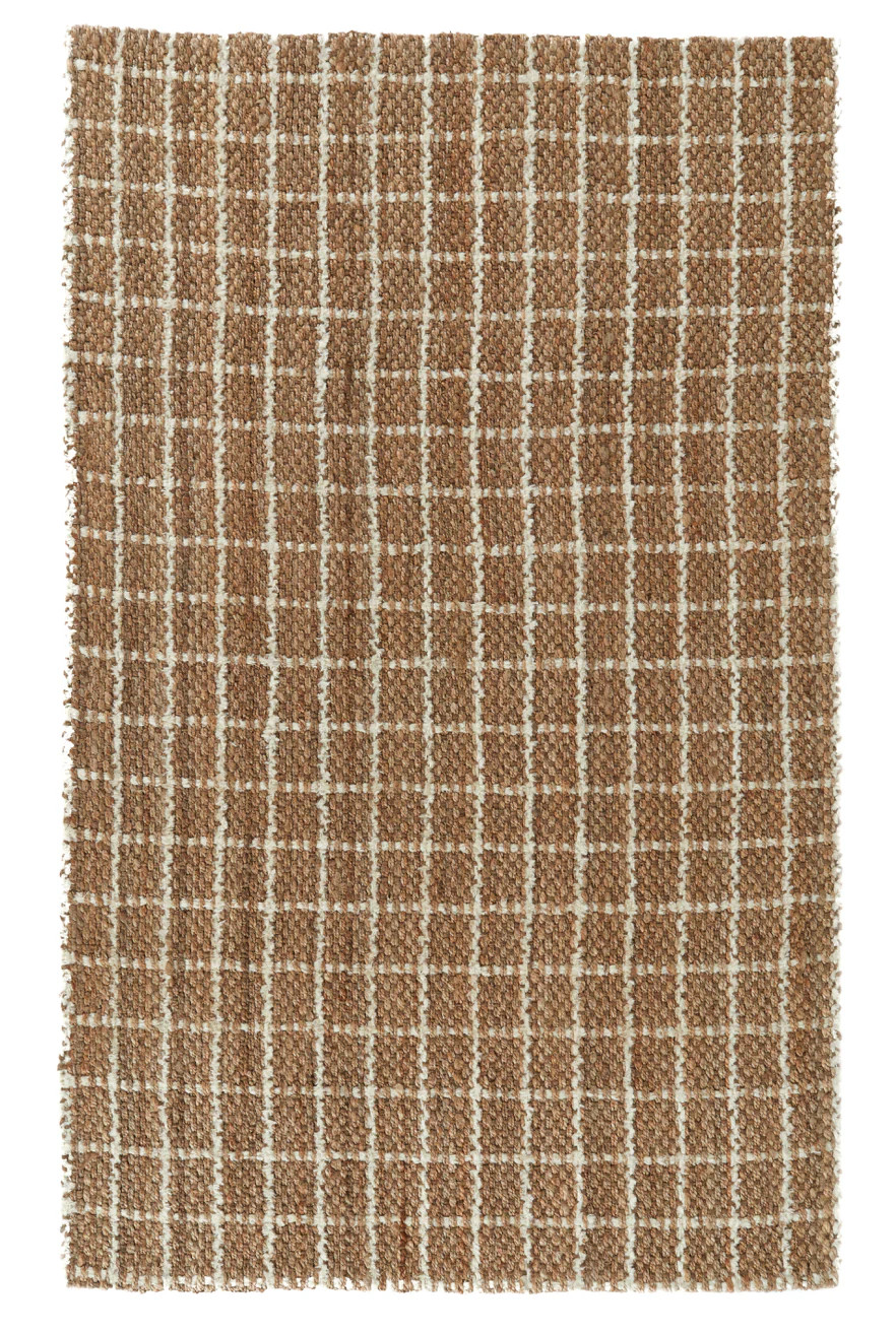 Windowpane Natural/Ivory Jute Rug | Mintly Home