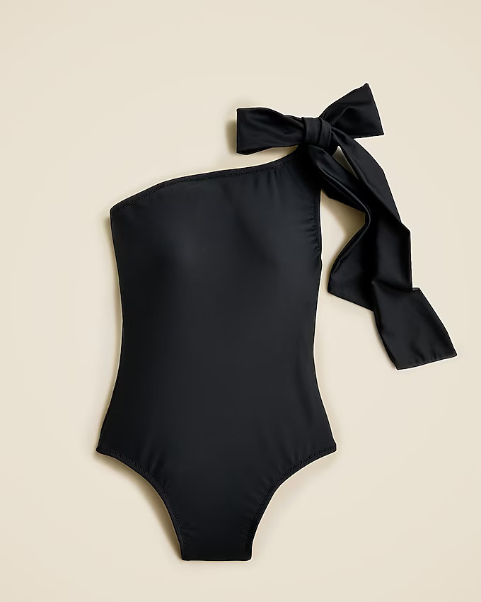 Bow one-shoulder one-piece | J. Crew US