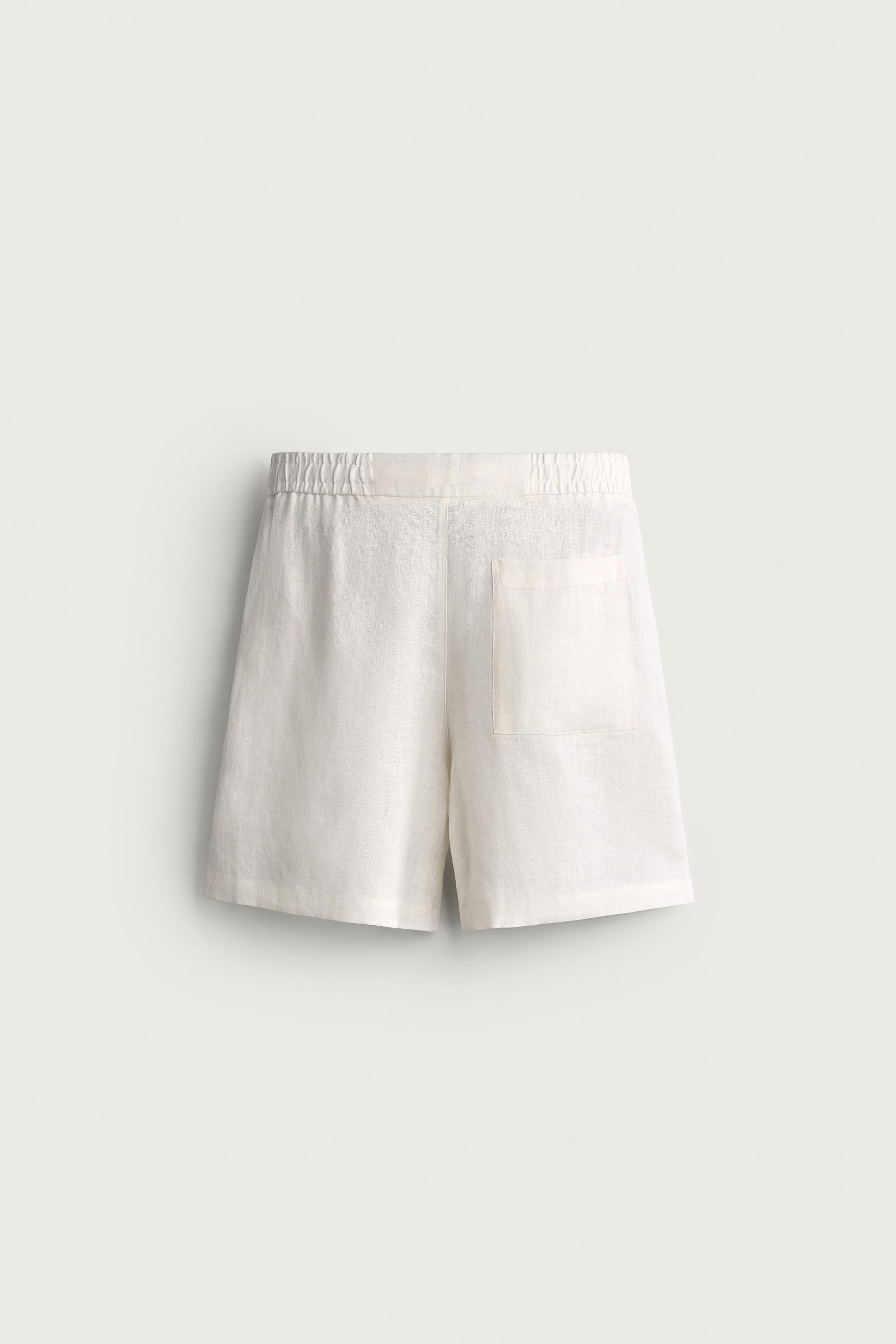 100% LINEN RELAXED FIT SHORTS | Zara US