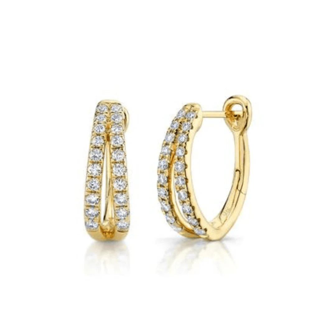 Diamond Split Hoops | LINDSEY LEIGH JEWELRY