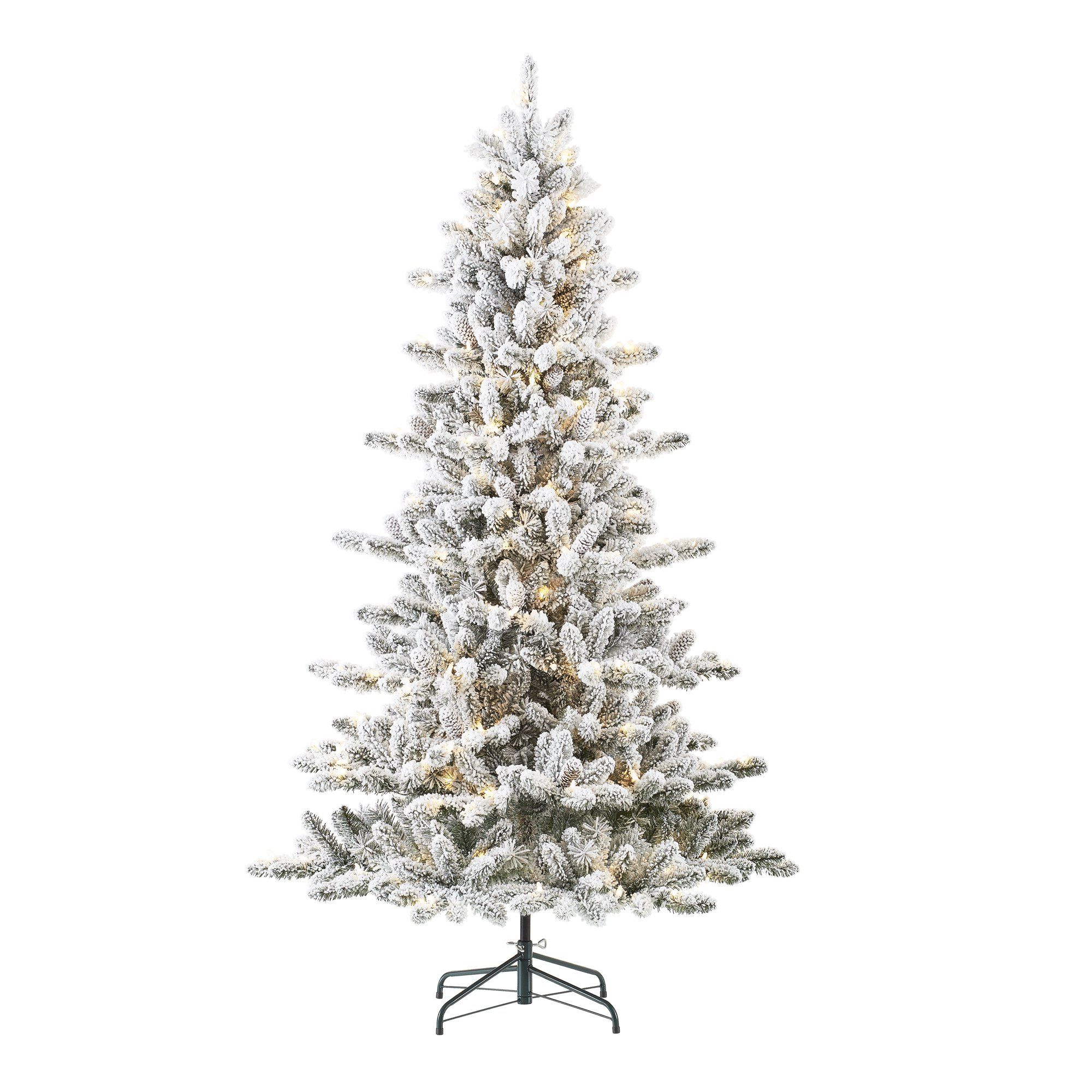Holiday Time Pre-Lit Birmingham Fir Flocked Christmas Tree, Warm White LED, 6.5’ | Walmart (US)