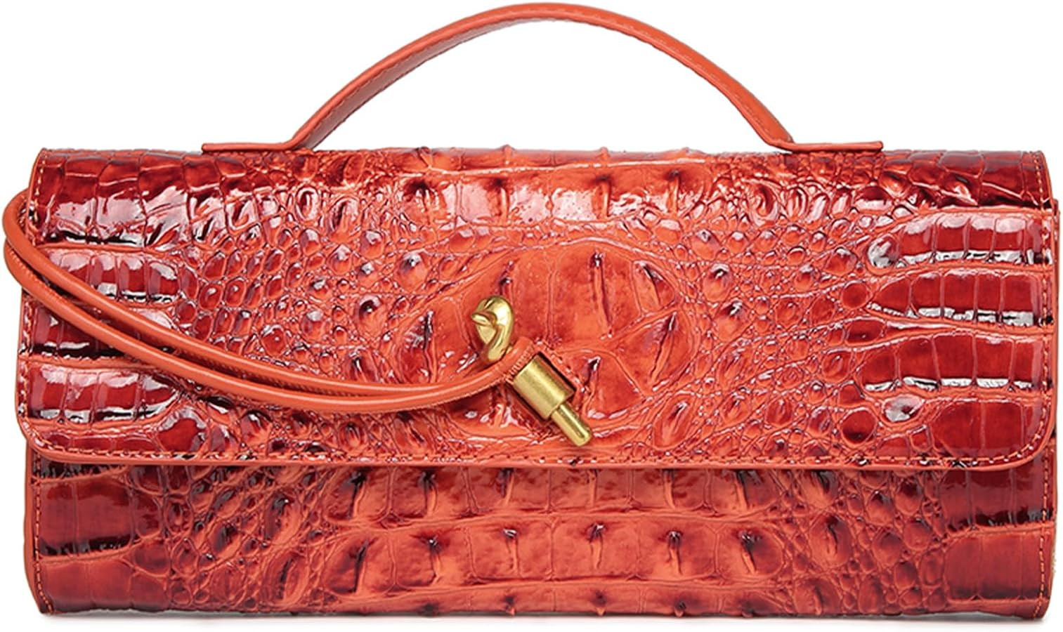 Trendy Women Crocodile Evening Clutch Purse Crossbody Shoulder Handbag Cute Vegan Leather Satchel... | Amazon (US)