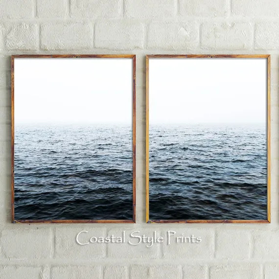 Set Of 2 Ocean Prints, Sea Print, Ocean Photography, Water Art Print, Wall Art, Ocean Wall Art, A... | Etsy (US)