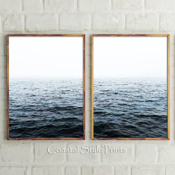 Set Of 2 Ocean Prints, Sea Print, Ocean Photography, Water Art Print, Wall Art, Ocean Wall Art, A... | Etsy (US)