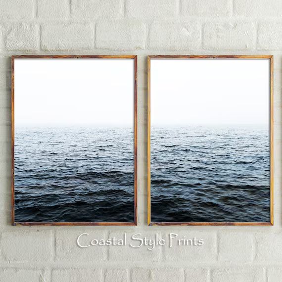 Set Of 2 Ocean Prints, Sea Print, Ocean Photography, Water Art Print, Wall Art, Ocean Wall Art, A... | Etsy (US)