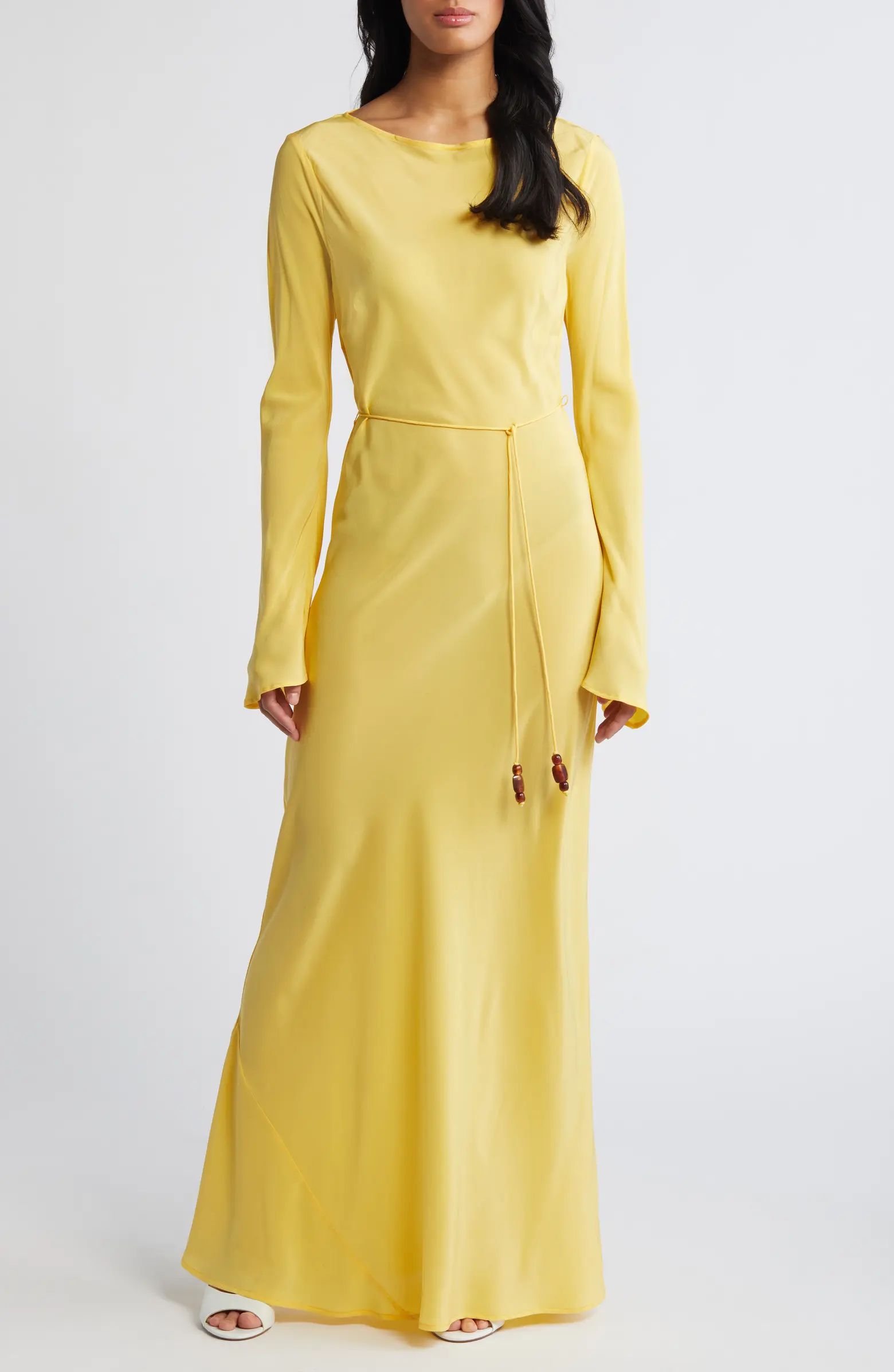 Faithfull the Brand Bellini Long Sleeve Silk Crepe Maxi Dress | Nordstrom | Nordstrom