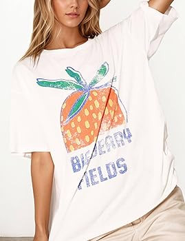 Women's Cottton Oversized Harvest Vintage Floral Graphic Tees Y2K Tops Summer Casual Streetwear T... | Amazon (US)