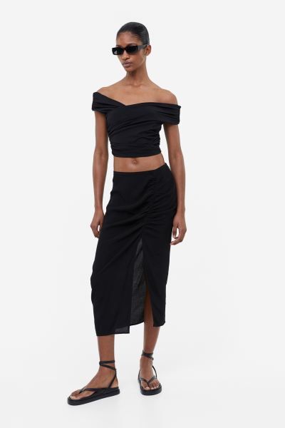Crêpe high-slit skirt | H&M (UK, MY, IN, SG, PH, TW, HK)