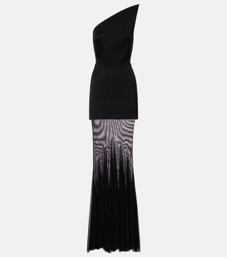 Tulle-trimmed cady gown | Mytheresa (INTL)