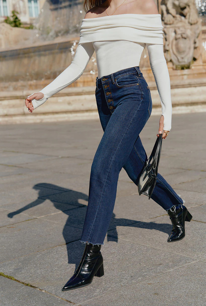 Theo High Rise Straight Jeans | Petite Studio NYC