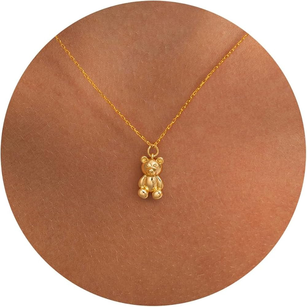 Gold Necklace for Women-14K Gold/Silver Plated Bee,Dragon,Horse,Teddy Bear,Elephant,Butterfly, Hu... | Amazon (US)