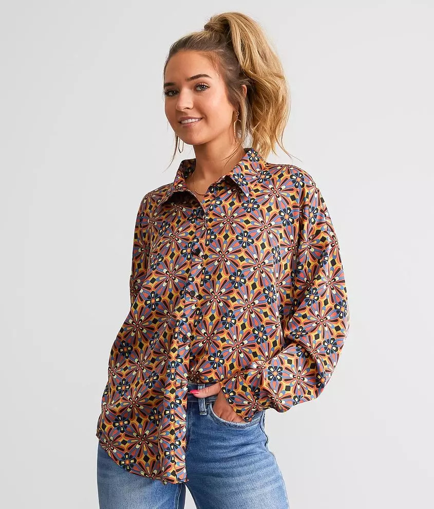 Retro Satin Blouse | Buckle