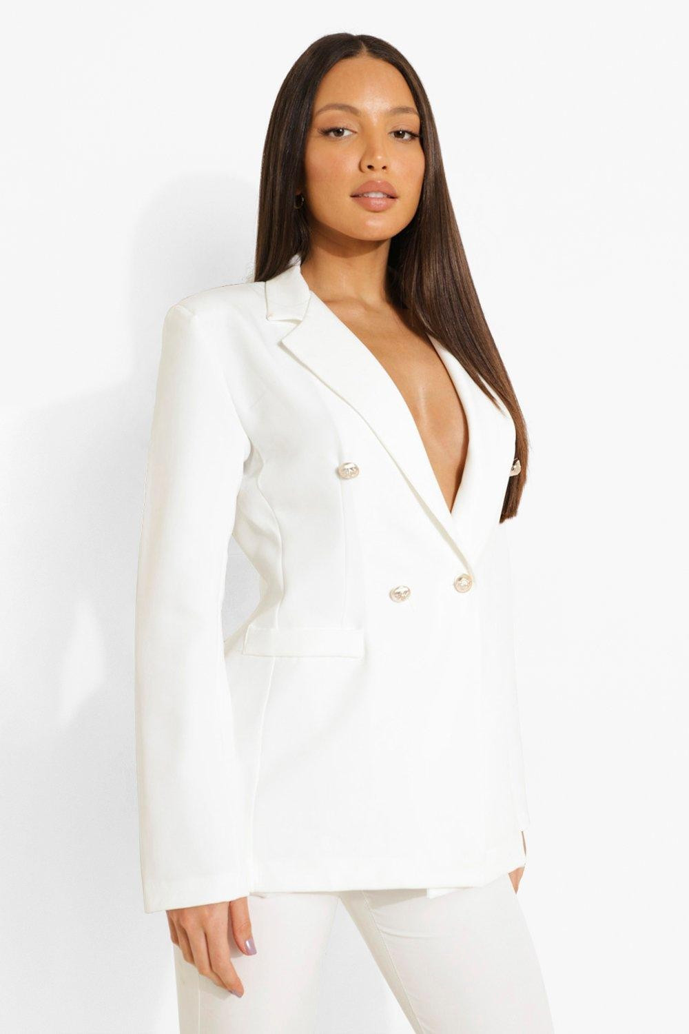 Tall Button Detail Blazer | Boohoo.com (UK & IE)