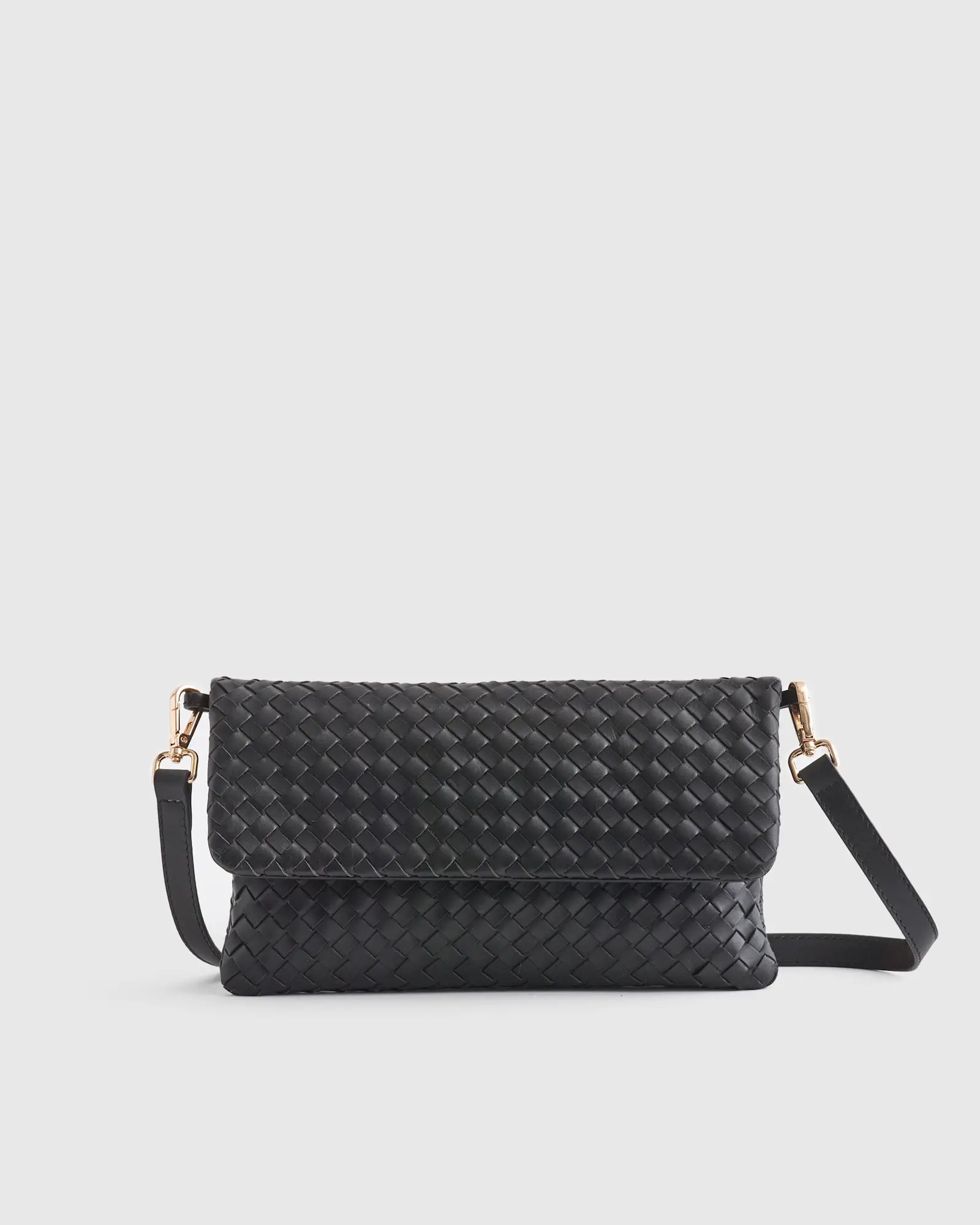 Italian Leather Handwoven Convertible Clutch | Quince