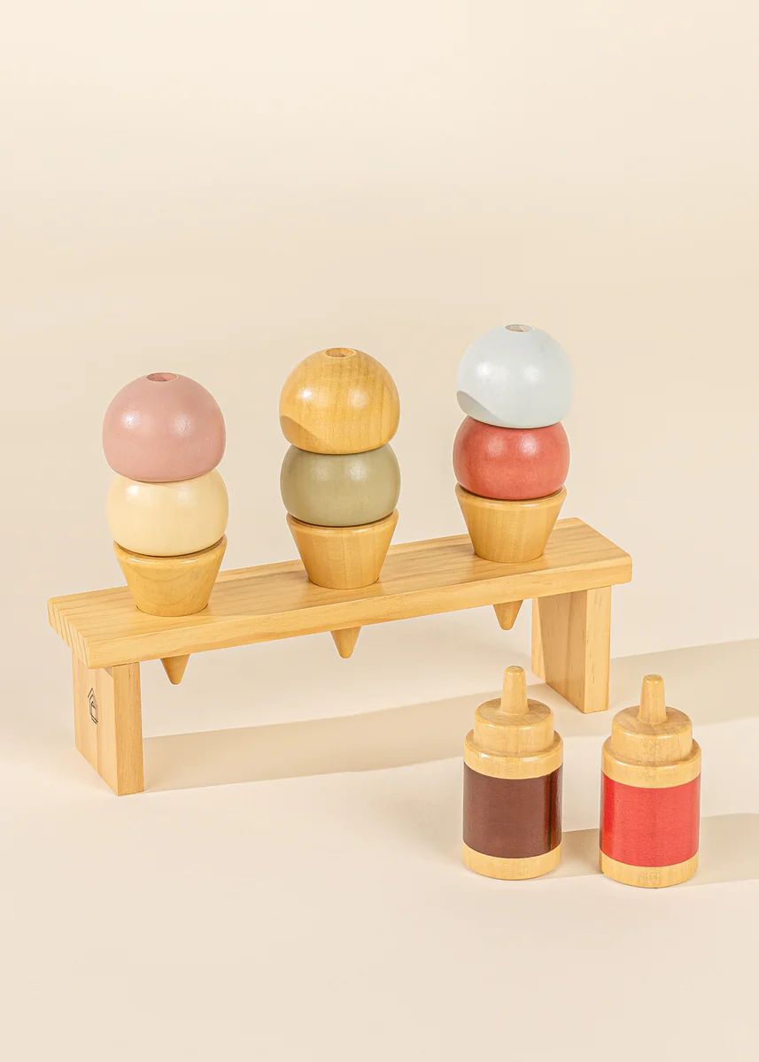 Wooden Ice Cream & Stand Playset | Coco Village