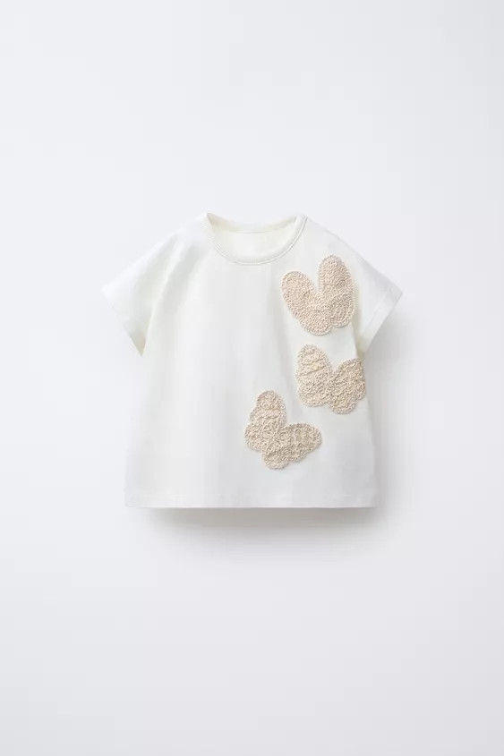CROCHET BUTTERFLY T-SHIRT | Zara US