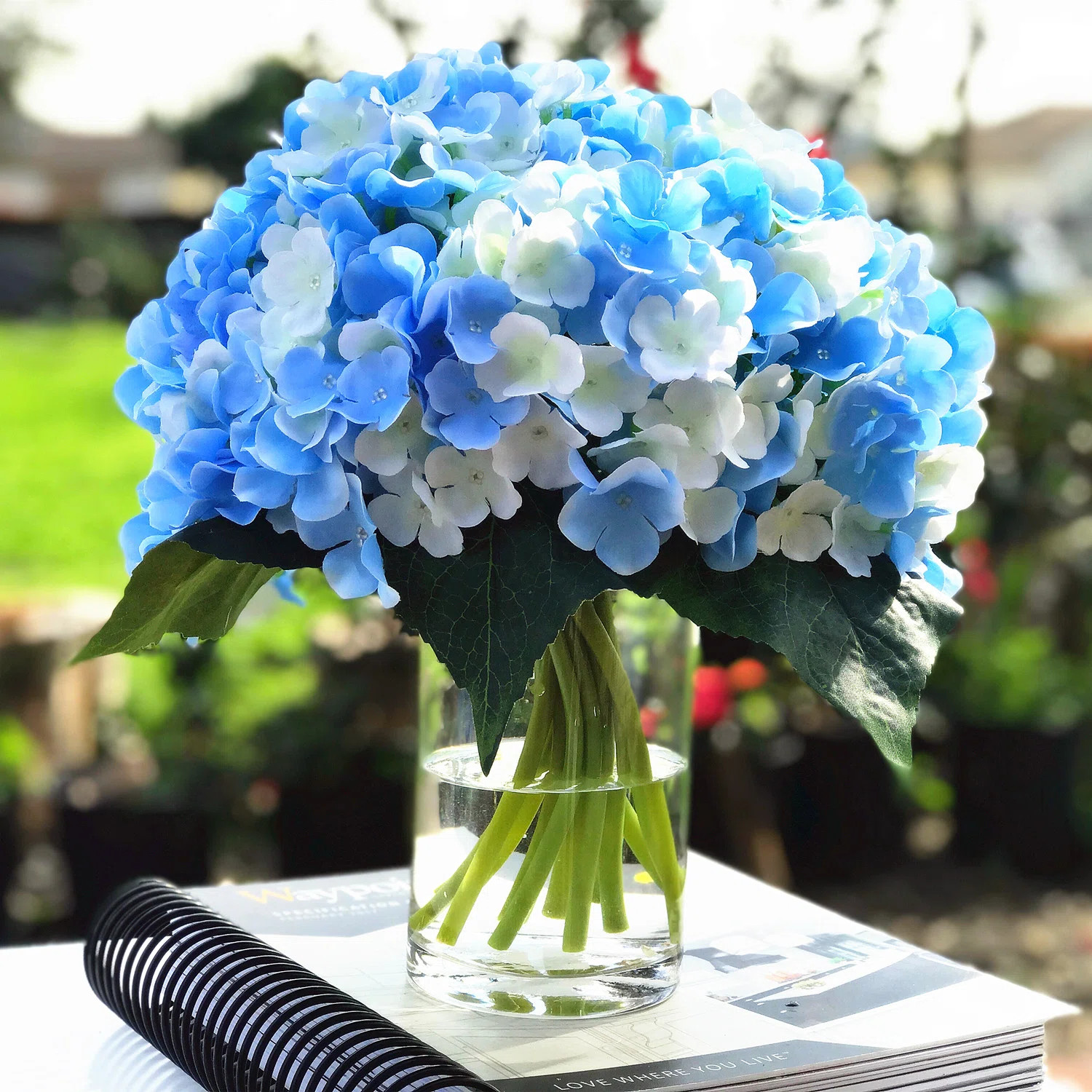 Highland Dunes Artificial Hydrangea Floral Arrangement in Vase & Reviews | Wayfair | Wayfair North America