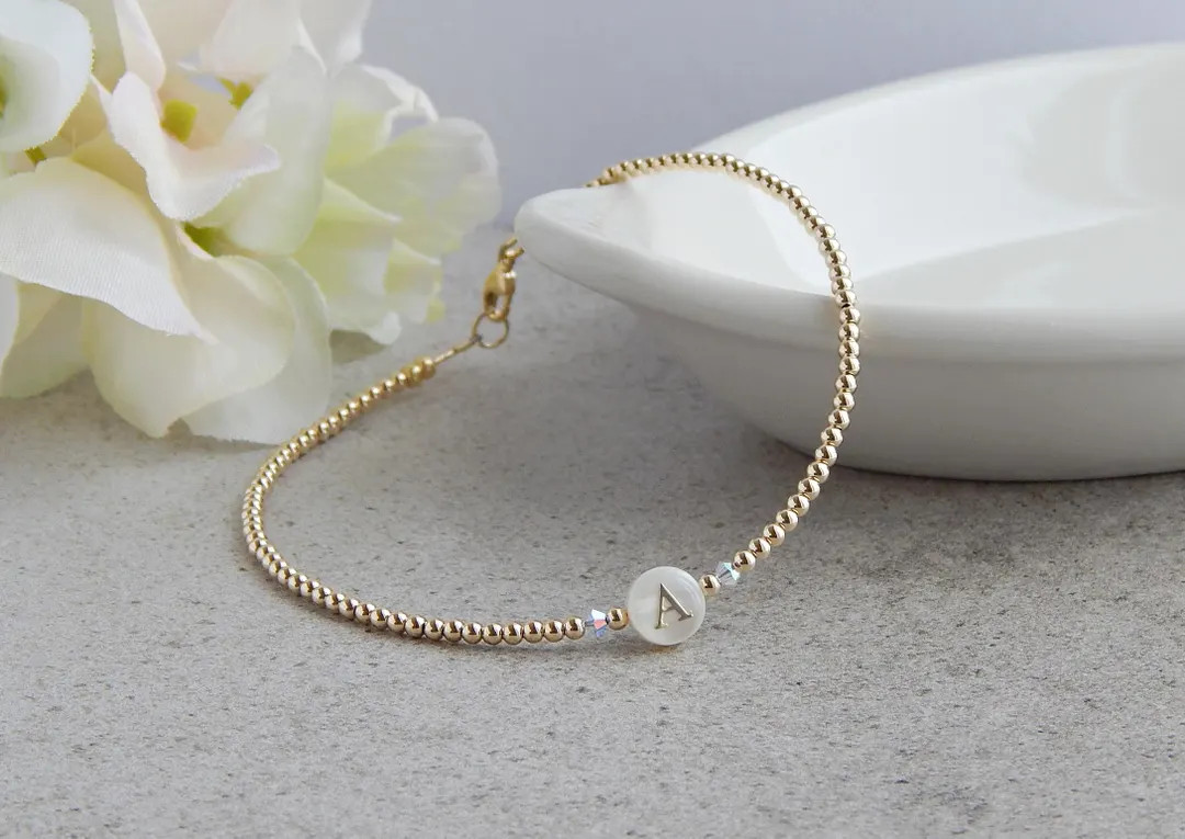 Gold Anklets for Women, Gold Ankle Bracelet With Initial, Gold Filled Anklet Personalized, Dainty... | Etsy (US)