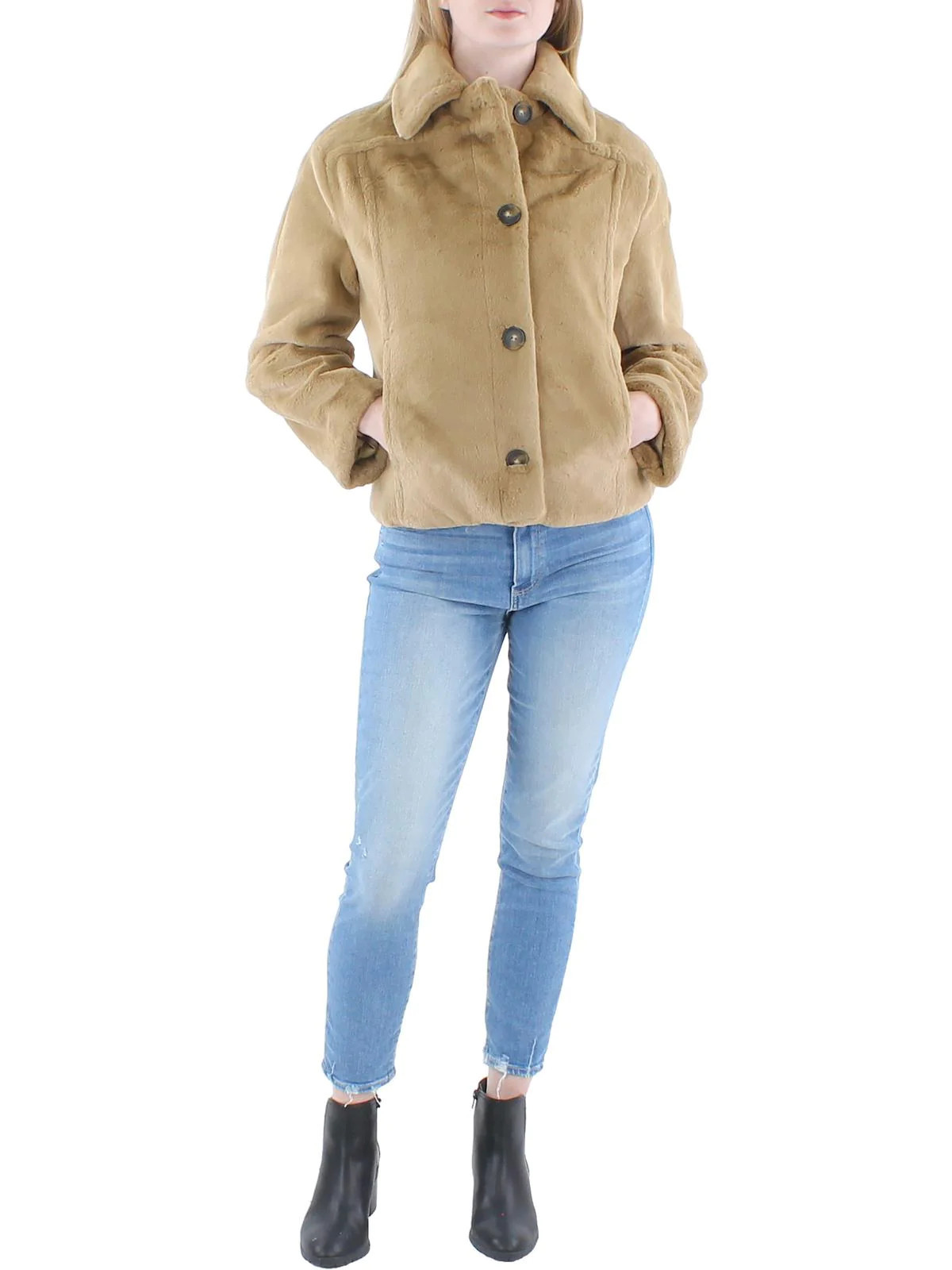 Womens Faux Fur Cozy Trucker Jacket | Shop Simon