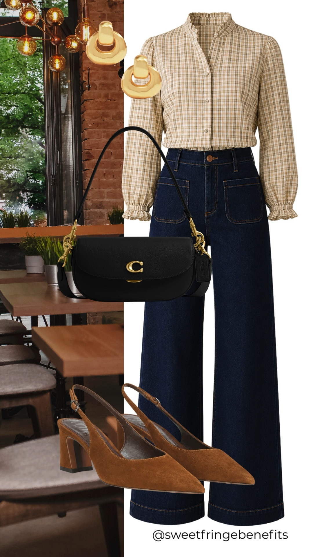 This classic plaid blouse and dark wide-leg jeans make an easy polished fall outfit. Add suede slingbacks and a black crossbody for a timeless finish.

💡 LTK MADE EASY
❤️ Heart = Support my posts!
🔖 Save = Get sale & restock alerts
📋 Lists = Keep favorites organized
📲 Share = Send lists and products to a friend. Hello, Christmas List!
💬 Comment = Ask me anything about what I'm wearing.:-)

#LTKootd #LTKWorkwear #LTKOver40