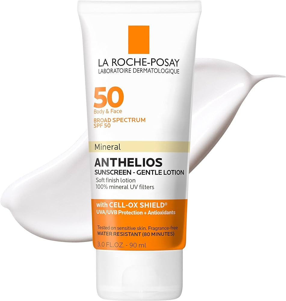 La Roche-Posay Anthelios Mineral Sunscreen SPF 50 Gentle Lotion, Broad Spectrum SPF + Antioxidant... | Amazon (US)