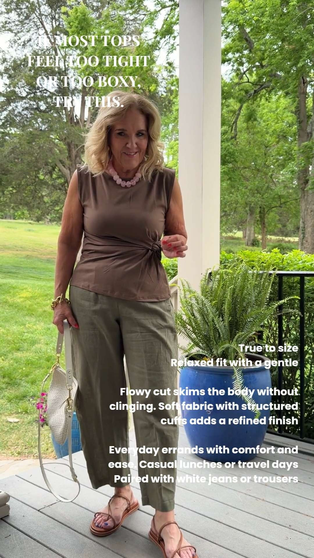 ap the bell 🔔, heart ❤️ this post, and save for later!

If you want something comfortable but still pulled together, this solves it.
The flowy cut gives you movement without clinging where you don’t want it.
Soft fabric feels easy all day, while structured cuffs keep it looking intentional.

Fits true to size with a relaxed drape.

I reach for this on busy days, casual lunches, or when traveling.
Pairs effortlessly with white jeans or tailored trousers.

Easy piece you’ll keep grabbing without overthinking it. 🫶🏻 

 #LTKootd #LTKSeasonal #LTKOver40