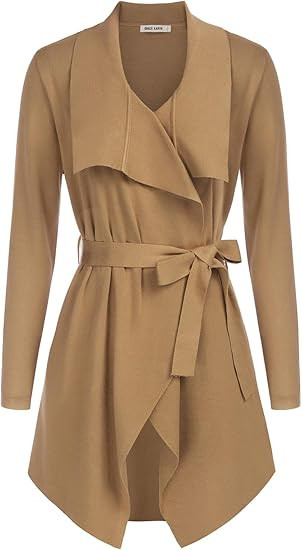 GRACE KARIN Cardigan for Women Lapel Draped Open Front Thin Sweater Long Sleeve Irregular Hem Out... | Amazon (US)