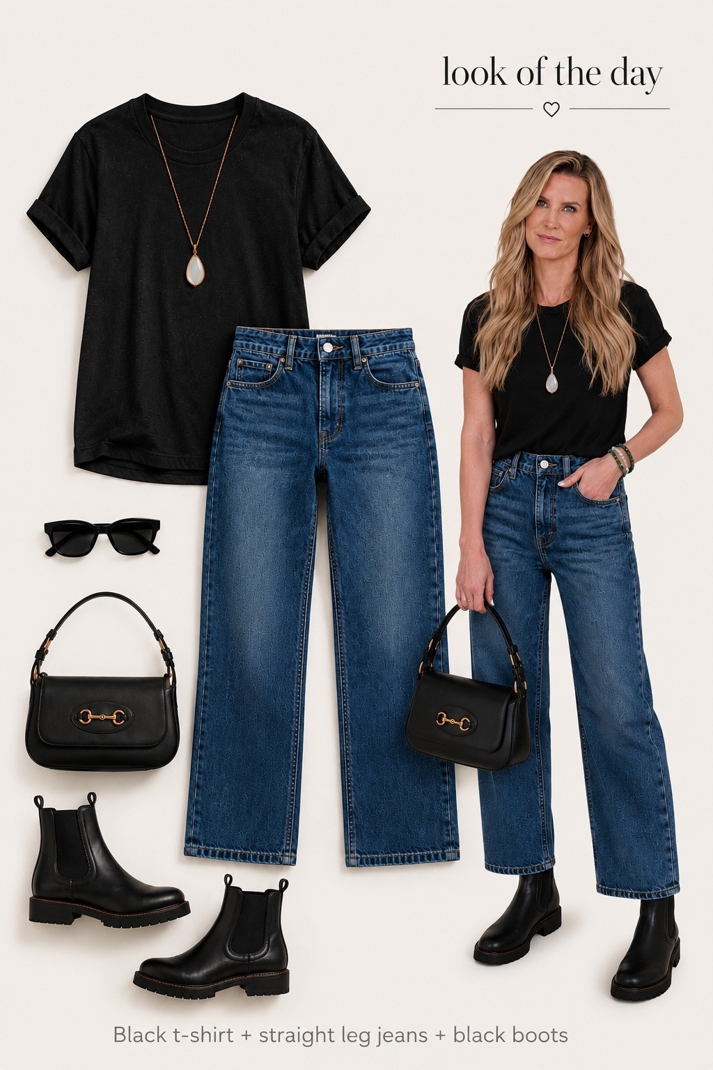 Look of the day: the effortless outfit you’ll wear on repeat from @NordstromRack
A classic black tee and straight leg jeans are one of those timeless combinations that never go out of style. Add a structured black handbag, sleek Chelsea boots, and simple accessories for an elevated quiet luxury look that’s polished, versatile, and easy to recreate.

I’ve linked every piece to help you get the look. #NordstromRackPartner #RackScore
