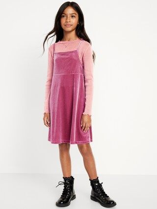 Velvet Fit &amp; Flare Cami Dress &amp; Metallic-Shimmer Top Set for Girls | Old Navy (US)