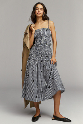 Maude Madison Smocked Drop-Waist Midi Dress | Anthropologie (US)