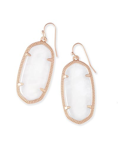 Elle Rose Gold Drop Earrings in Ivory Pearl | Kendra Scott