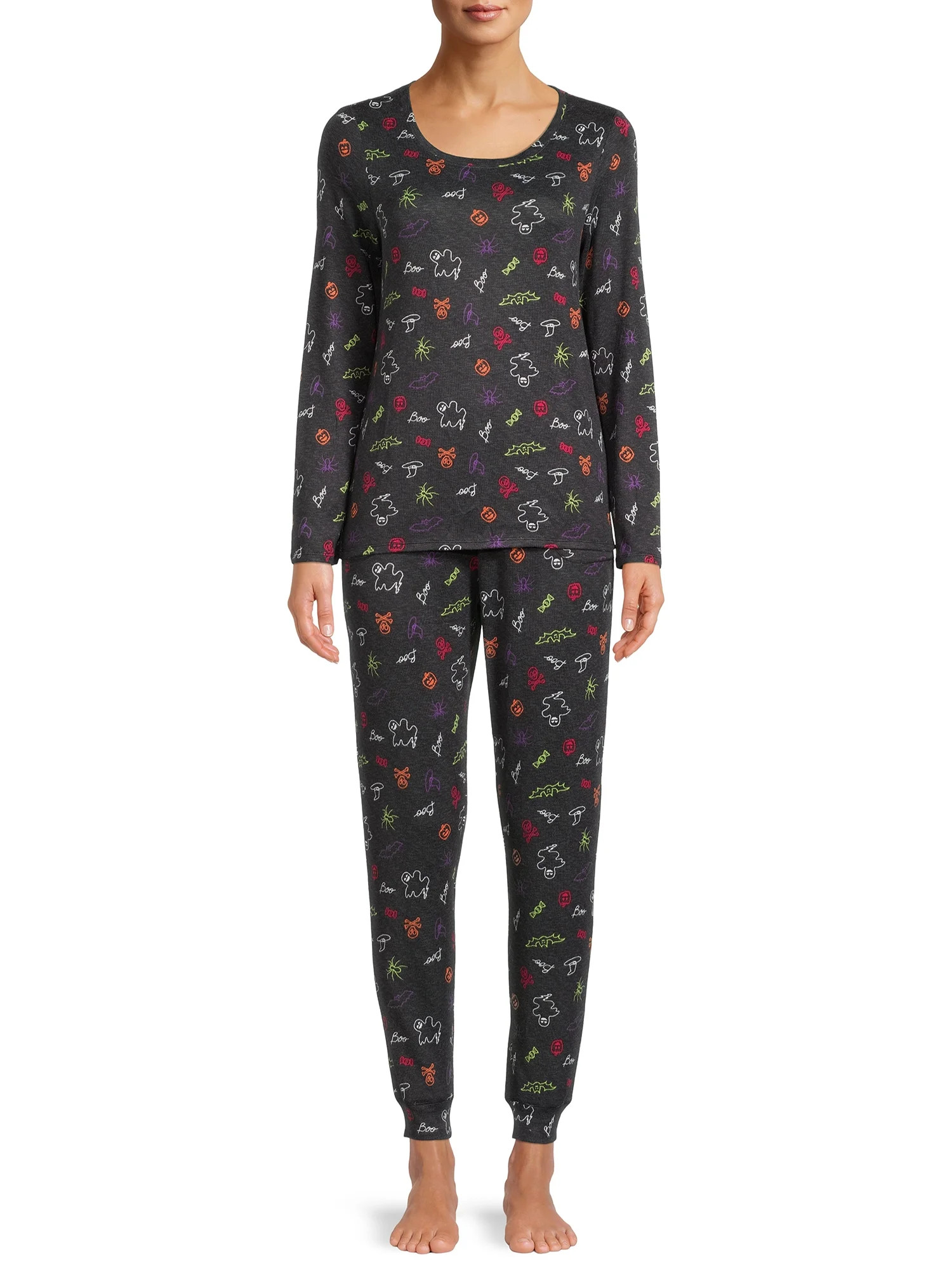 Secret Treasures Women's and Women's Plus Halloween Pajama Set, 2-Piece | Walmart (US)