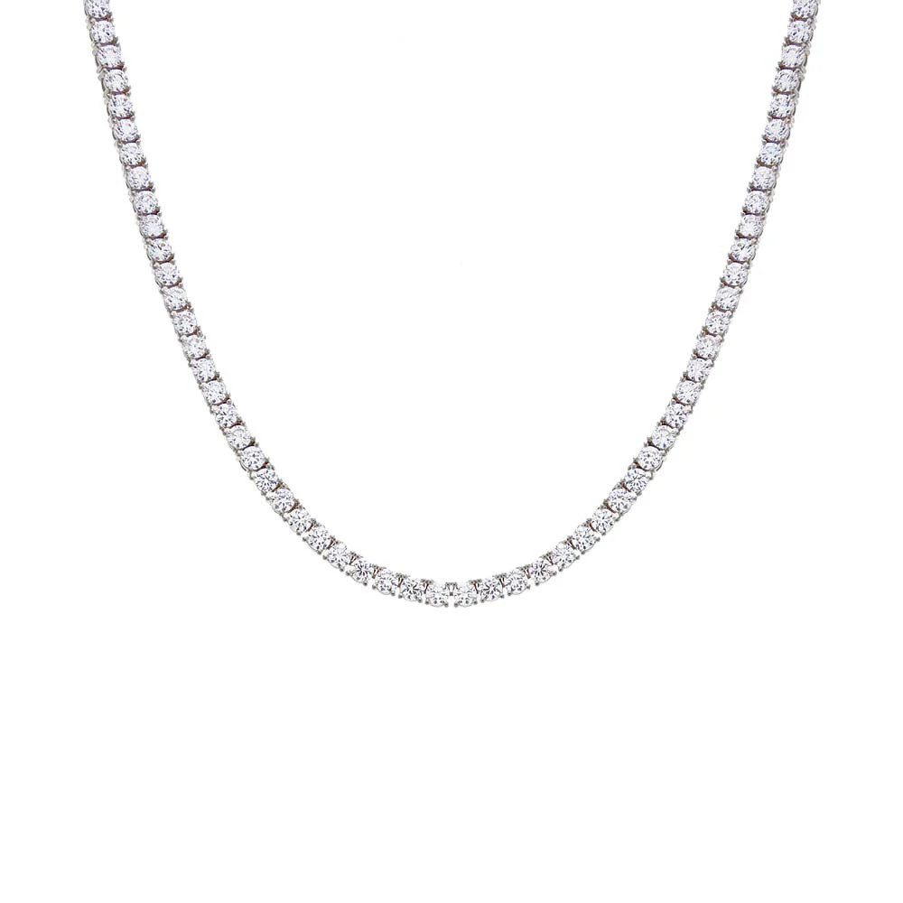 CZ Tennis Necklace by By Adina Eden 3MM / 18IN / Silver | Casual Chic Boutique