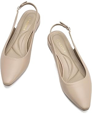 ALICEPUB Women's Closed Toe Flats Slingback Flats Pointed Toe Flats for Women Dress Flats Comfort... | Amazon (US)