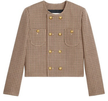 Chelsea jacket in double houndstooth wool - CELINE | 24S US