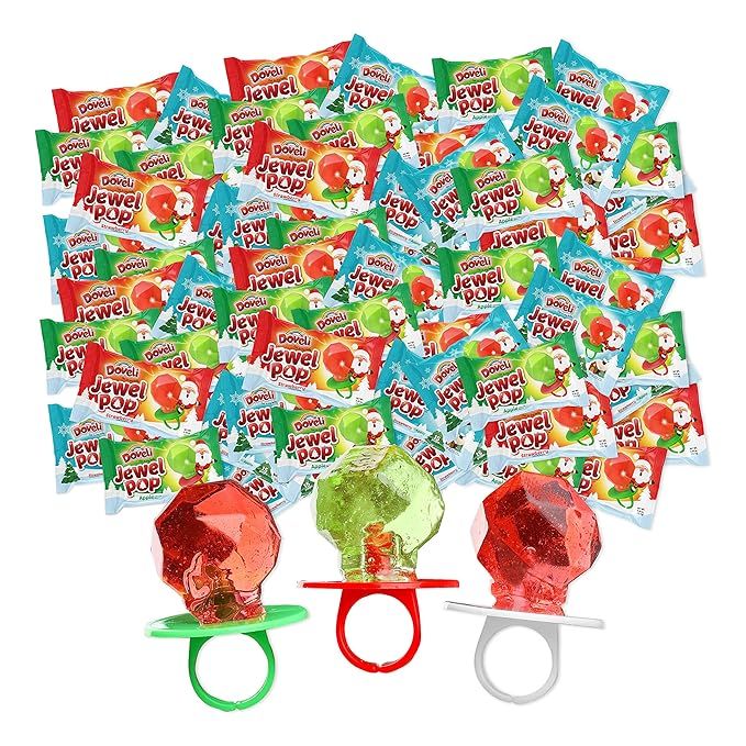 (60 Pack) Doveli Jewel Pop Christmas Candy Individually Wrapped Delicious Red Strawberry And Gree... | Amazon (US)