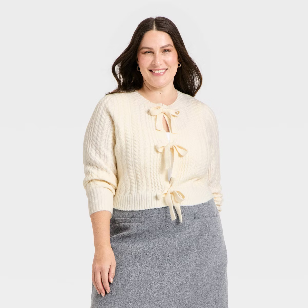 Women's Long Sleeve Bow Cardigan Sweater - A New Day™ | Target