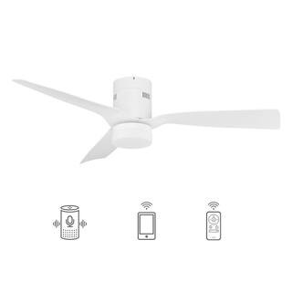 CARRO Striver 52 in. Indoor White Smart Ceiling Fan with Dimmable LED Light and Remote, Works wit... | The Home Depot