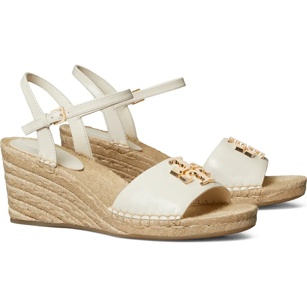 Tory Burch Eleanor Wedge Espadrille in Light Cream /Gold at Nordstrom, Size 7 | Nordstrom