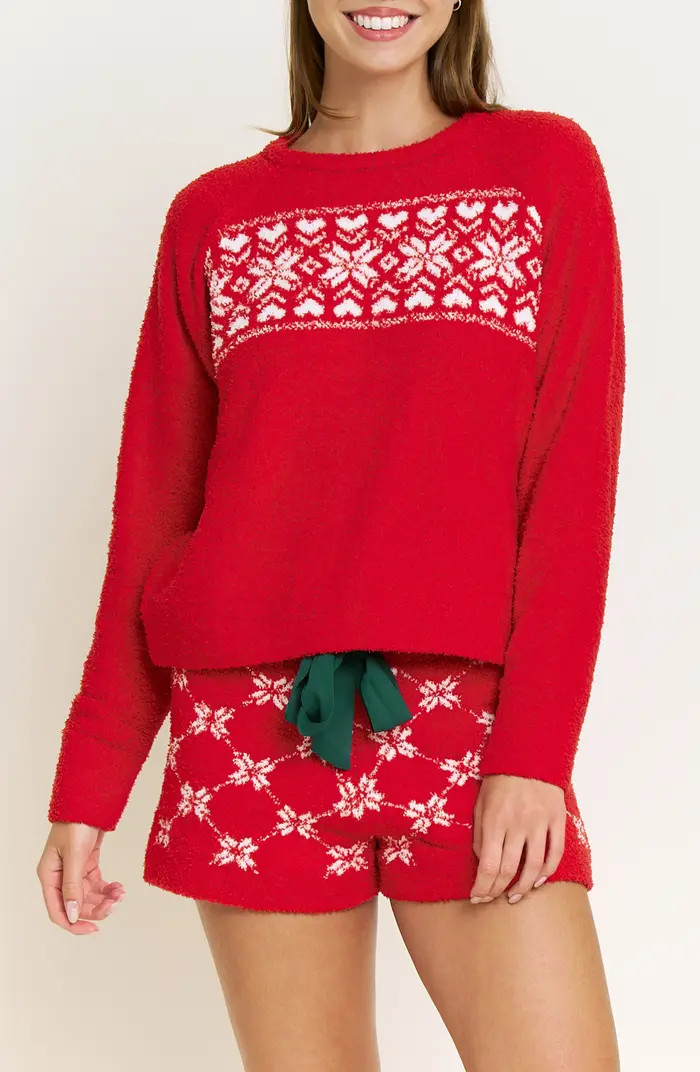 Honeydew Snow Angels Fair Isle Chenille Short Pajamas | Nordstrom | Nordstrom