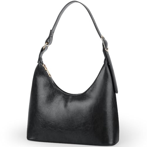 Liziblloy Shoulder Bag for Women Small Retro Vegan Leather Handbags Trendy Purses 2025 Cute Mini Vintage Hobo Underarm Bag,Black | Amazon (US)