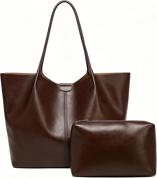 Tote Bag For Women Large Capacity Soft Leather Purse With Interior Pouch Multi-Use For Daily Comm... | Amazon (US)